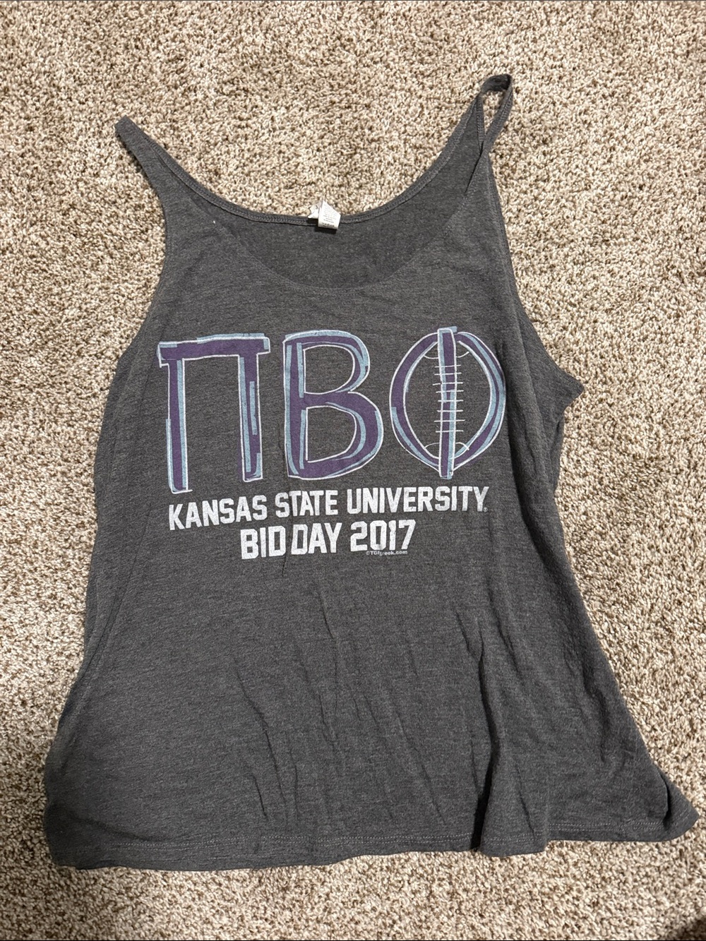 Bella Canvas Dark Gray Kansas State University Pi Phi Tank